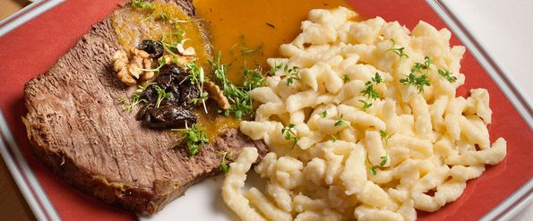 Mostbraten mit Spätzle