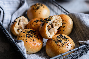 Germbrötchen mit Sauerkraut & Pilzen