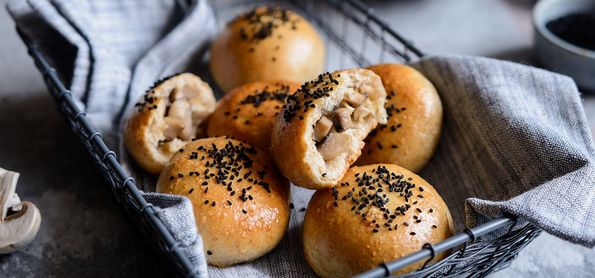 Germbrötchen mit Sauerkraut & Pilzen